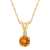 5mm Round Citrine with Diamond Accent 14k Yellow Gold Pendant With Chain