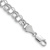 Rhodium Over 14k White Gold 6.5mm Diamond-Cut Double Link Charm Bracelet
