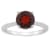 8mm Round Garnet and 1/10 ctw Diamond Rhodium Over Sterling Silver Ring