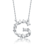 Initial G Mixed Cut CZ Pendant Necklace In Sterling Silver 18 Inch