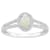 6x4mm Oval Opal 1/4 ctw Diamond Rhodium Over Sterling Silver Halo Ring