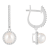 6mm Cultured Freshwater Pearl 1/3 ctw Diamond Rhodium Over Sterling
Silver Halo Dangle Earrings