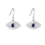 Blue Sapphire Rhodium Over Sterling Silver Evil Eye Earrings