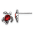 Rhodium Over Sterling Silver Antiqued Crystal July Birthstone Turtle Earrings