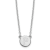 Rhodium Over Sterling Silver Tiny Circle Block Letter P Initial Necklace