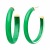 14K Yellow Gold Over Sterling Silver Acrylic and Hand Painted Enamel XL
Oval Illusion Hoops in Green