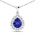 3.25ctw 14K White Gold Tanzanite and White Diamond Pendant with 18 inch
Cable Chain