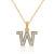 White Diamond Accent 10k Yellow Gold W Initial Pendant With 18” Rope Chain