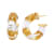 14K Yellow Gold Over Sterling Silver with Gold Leaf Faceted Acrylic
Huggies in Clear