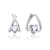 Heart Shape CZ Huggie Earrings In White Rhodium Over Brass