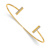 14K Yellow Gold 1mm flexible Diamond Bar Bangle