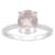 10x8mm Oval Rose Quartz and 1/10 ctw Diamond Rhodium Over Sterling
Silver Ring