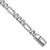 Rhodium Over Sterling Silver Polished 8.5mm Figaro 24 inch Chain