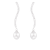 7½-8mm White Cultured Freshwater Pearl and Cubic Zirconia Rhodium Over
Sterling Silver Earrings