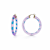 14K Yellow Gold Over Sterling Silver Painted Hoops in Purple and Blue Stripe