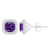5mm Cushion Amethyst 1/5 ctw Diamond Rhodium Over Sterling Silver Halo
Stud Earrings