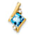 10k Yellow Gold 0.66 ctw Cushion Swiss Blue Topaz and Diamond Chain
Slide Pendant