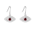 Red Garnet Rhodium Over Sterling Silver Evil Eye Earrings
