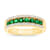 Emerald and Diamond 14k Yellow Gold Band Ring 0.90ctw