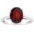 10x8mm Oval Garnet Rhodium Over Sterling Silver Ring
