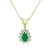 0.35ctw Pear Shape Emerald and Round Diamond Pendant 14k Yellow Gold