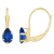 6x4mm Pear Shape Lab Created Sapphire 10k Yellow Gold Drop Earrings