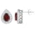 8x5mm Pear Shape Garnet And White Topaz Accent Rhodium Over Sterling
Silver Halo Stud Earrings