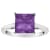 8mm Princess Cut Amethyst Rhodium Over Sterling Silver Ring