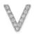 Rhodium Over 14K White Gold Diamond Letter V Initial Charm