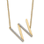 14k Yellow Gold and Rhodium Over 14k Yellow Gold Sideways Diamond
Initial W Pendant 18 Inch Necklace