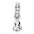 Rhodium Over 10k White Gold 0.5 cttw Pear White Topaz and Accent Diamond Pendant