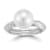 Rachel Zoe Freshwater Pearl Solitaire Fluted Band Ring in Rhodium Over
Sterling Silver