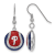 Rhodium Over Sterling Silver MLB LogoArt Philadelphia Phillies Enamel Earrings