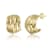 Basket Weave C-Hoop Earrings In 14K Gold Over Brass