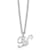 Rhodium Over Sterling Silver Letter H  Initial Necklace