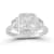 Rachel Zoe Bezel Set CZ Three-Stone Ring in Rhodium Over Sterling Silver