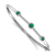 Rhodium Over 14k White Gold Diamond and Cabochon Emerald Bangle