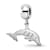 Rhodium Over Sterling Silver LogoArt Delta Delta Delta Dolphin on Bead