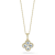Sterling Statements 14K Yellow Gold Over Sterling Silver CZ Clover Necklace
