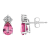 7x5mm Pear Shape Pink Topaz with Diamond Accents 14k White Gold Stud Earrings