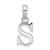 Sterling Silver Polished Block Initial -S- Pendant