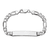 Rhodium Over 14k White Gold Figaro Link ID Bracelet