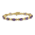 14K Two-tone Gold 7x5mm Oval Amethyst Bracelet