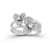 Rachel Zoe CZ Double Flower Stacked Ring in Rhodium Over Sterling Silver