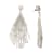 White and Gold Graduated Fringe Seed Bead Earring