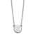 Rhodium Over Sterling Silver Tiny Circle Block Letter X  Initial Necklace