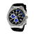 Technomarine Men's Black and Blue Chronograph Black Silicone Strap Watch
