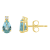 6x4mm Pear Shape Aquamarine with Diamond Accents 14k Yellow Gold Stud Earrings