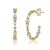 CZ Pave C-Hoop Earrings In 14K Gold Over Sterling Silver