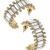 Katherine Gold Tone Rhinestone Baguette Clear Hoop Earrings